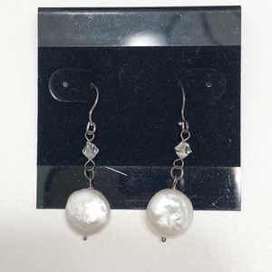 Sterling Silver Pearl & Swarovski Crystal Earrings